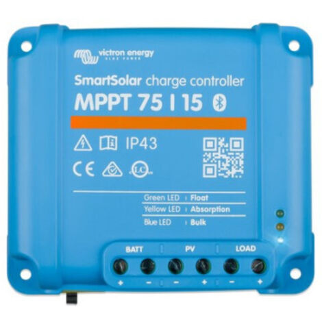 Régulateur solaire MPPT 15A – Technologie Bluetooth Smart – Efficacité 98% – Charge rapide en conditions de faible luminosité – Victron Energy - MPPT 15 A BT