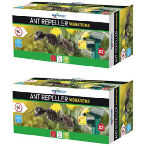 PACK WEITECH 2x Répulsif à fourmis à ultrasons Surface 2x400m² vibrations (1/3)