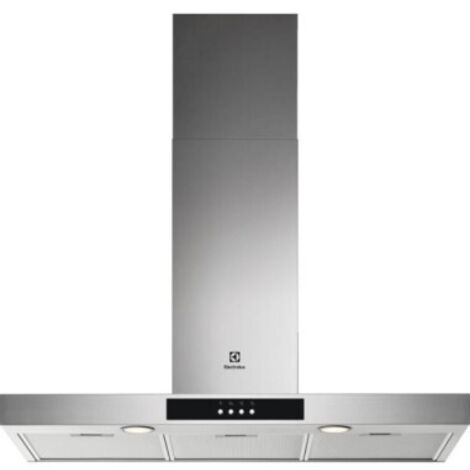 Electrolux – Hotte décorative murale aspirante inox 90cm – Débit d'air 600 m³/h – Éclairage LED intégré – Classe d'efficacité C – Niveau sonore 68 dB