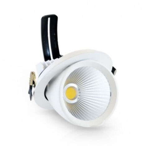 Spot LED Escargot Rond Inclinable et Orientable avec Alimentation Electronique 30W 3000K (1/3)