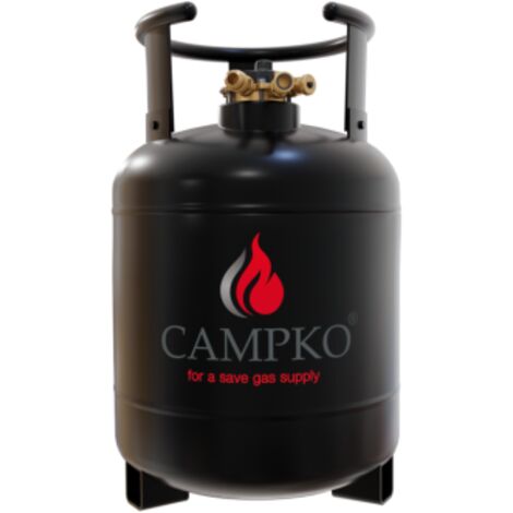 CAMPKO Bouteille GPL Bluetooth Réservoir 22L 9kg Noir Camping car Fourgon