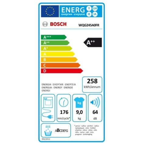 PACK BOSCH Lave-Linge Frontal 9Kg 1400 Trs/min Moteur EcoSilence Drive +  Sèche Linge Frontal Pompe à Chaleur 9 kg 14 programmes