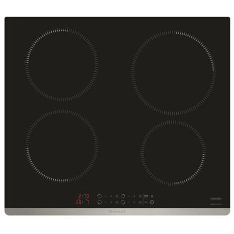BRANDT Table De Cuisson A Induction Vitrocéramique 4 Foyers Encastrable Fonction Ultra Boost