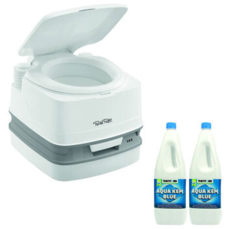 Pack THETFORD Toilette Portable 100% Autonome + Additif Sanitaire Aqua-kem Bleu Camping-Car Bateau Fourgon