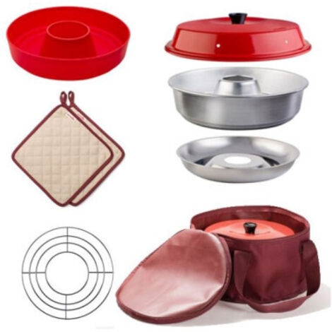 Mini four chaleur tournante 2L – Inox SS430 – Cuisson douce et homogène – Sac de rangement inclus – Grille et moule en silicone