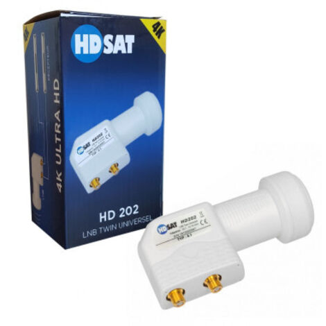 MODELE RECONDITIONNE - HDSAT HD202 LNB Twin Full HD 4K Tête Parabole 2 sorties 0,1dB