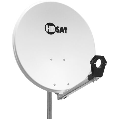 Parabole satellite acier 60 cm – Support LNB en acier pré-zingué – Fixation sur mât diamètre 30 à 60 mm – Montage facilité – Hdsat