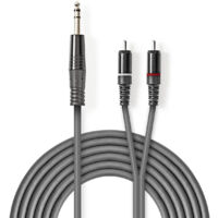 NEDIS Câble Audio Stéréo 6,35 mm Mâle - 2x RCA Mâles 3,0 m Gris