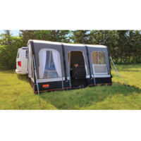 Auvent gonflable indépendant Lantana Air 180-210 cm – Système Easy-Air pour gonflage rapide – Mur de séparation inclus – 3 fenêtres et moustiquaire – Soplair