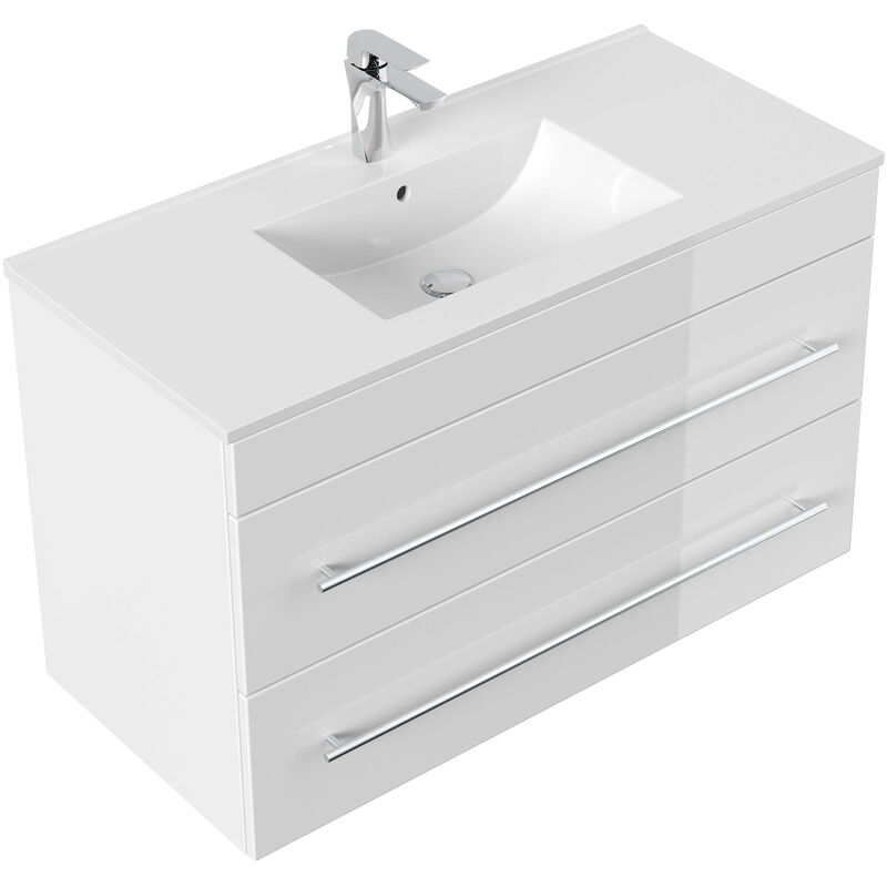 Meuble Salle De Bain Casa Infinity 1000 Blanc Brillant