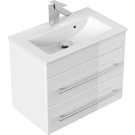 Meuble Salle De Bain Mars 600 Slimline Blanc Brillant