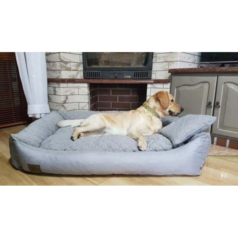 XXL Hundebett Kunstleder - Hundekissen Hundesofa Katzenbett Hundekorb -  Wasserdicht - 120x90