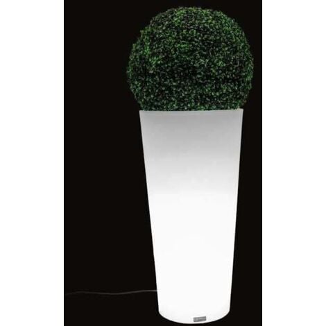 Blumentopf mit LEDBeleuchtung 80 cm hoch Weiß