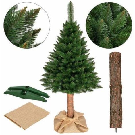 Künstlicher Weihnachtsbaum 220 cm - Fichte mit Holzstamm