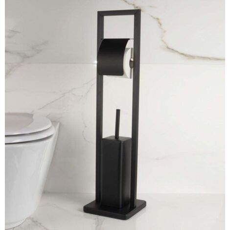 Toilettenpapierhalter Stehend Schwarz
