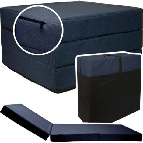 Gästematratze Marineblau - Faltmatratze - 195x65x10 cm - Campingmatratze