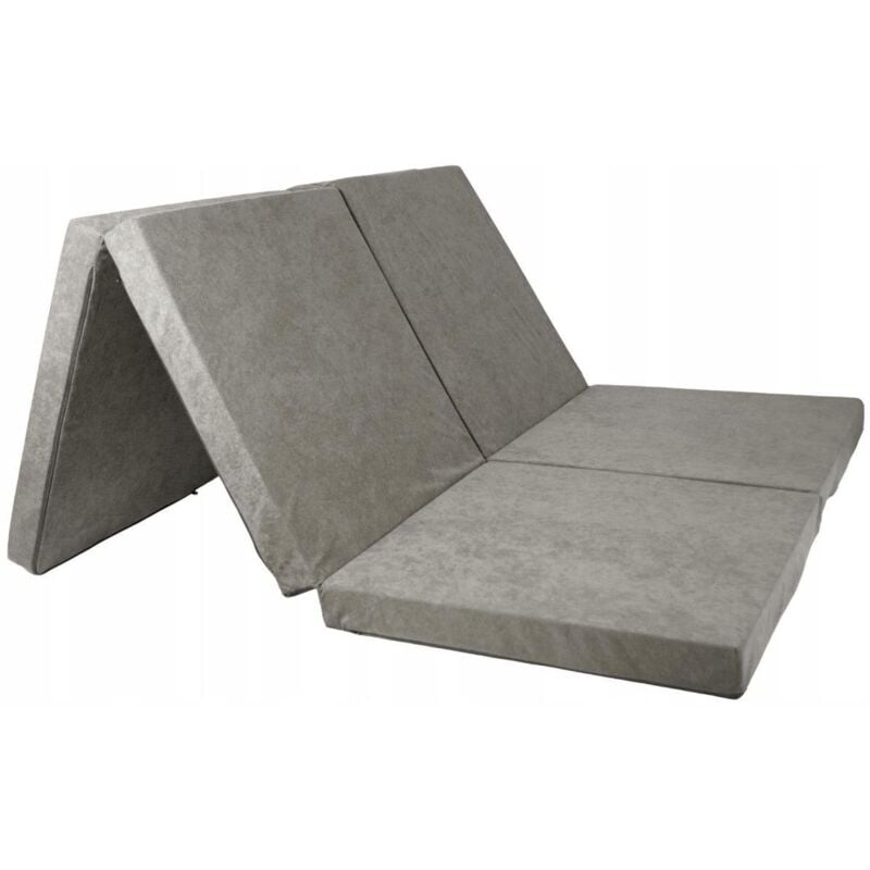 Materasso pieghevole per 2 persone - Fodera lavabile - 195cm x 120cm x 7cm  - Grigio