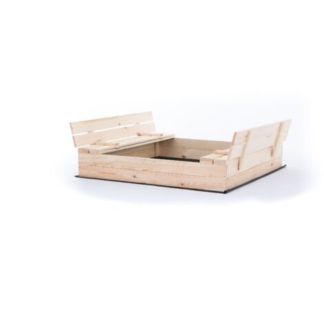 Grande Sabbiera Esagonale In Legno Con Coperchio Meteo - Diametro 1,5 M, Con Fondo - Gioco Creativo Per Bambini In Giardino