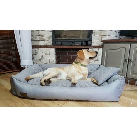 Cuccia per cani grigia con cuscino 120x90 cm - cuscino per cani lavabile -  cuccia per cani impermeabile