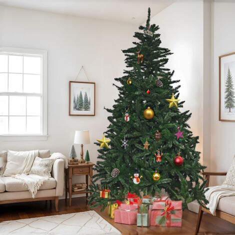 Albero Di Natale Artificiale RELAX4LIFE - 150/180/225 Cm, Rami Fitti, Verde Realistico, Base In Metallo