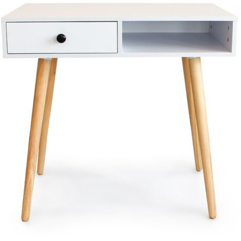 Tavolino Portobello Bianco E Oro HOME DECO FACTORY - Design Moderno 38x54x38cm