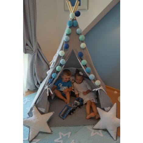 Tenda indiana per bambini in bamboo e poliestere TEPEE BABY 102x102x h155  cm