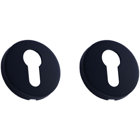 Paire de Rosaces "KLOSE besser"  - Rondes Diam.53 mm - "ElsaN Noir"  Rosaces cylindre