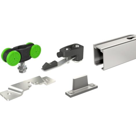 Kit Rail 1.90 m pour Porte Coulissante Suspendue de 40 kg - Made in FRANCE