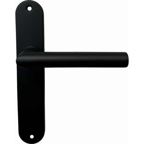 Klose Besser – Ensemble sur plaques maxi vienna inox 304 noir – Poignée à cylindre – Entraxe 195 mm – Dimensions 220 x 40 mm – Ouverture droite ou gauche (1/2)