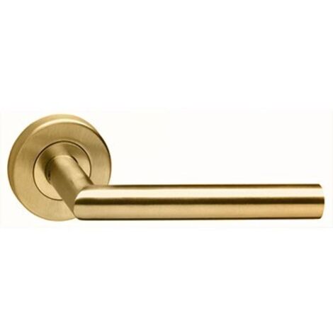 Paire de Poignées de porte " VIF PVD OR" sur Rosaces Rondes " 1535 " inox 304 KLOSE besser  Sans rosaces de fonction 