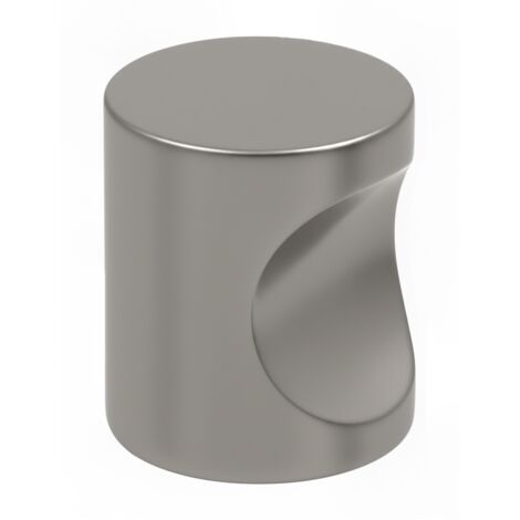 Lot de 10 – Boutons de meuble à encoche cylindriques en aluminium (Z.M.K), couleur argent satiné Argent - 30 mm