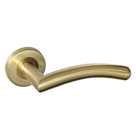Paire de Poignées de porte Vague PVD OR sur Rosaces Rondes " Valentino " Inox 304  KLOSE besser  Sans rosaces de fonction 