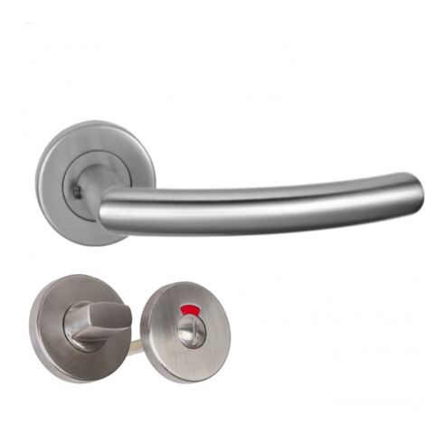 Paire de  Poignée de Porte sur Rosaces  "ELSA Ronde"  +1 Paire de rosaces condamnation + voyant