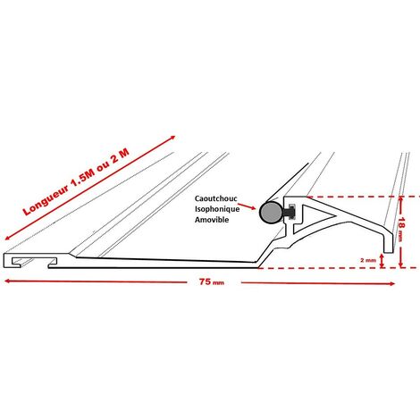 Seuil de porte bois 93 cm alu anodisé argent - Découpé- Prêt à poser - aux  Norme PMR ( handicapé ) Klose besser - Klose-besser