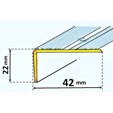 Nez de Marche Escalier 42 x 22 mm KLOSE besser  Anodisé Or  Longueurs : de 1 Mètre à 1.50 Mètre  -  003.D  1 Métre