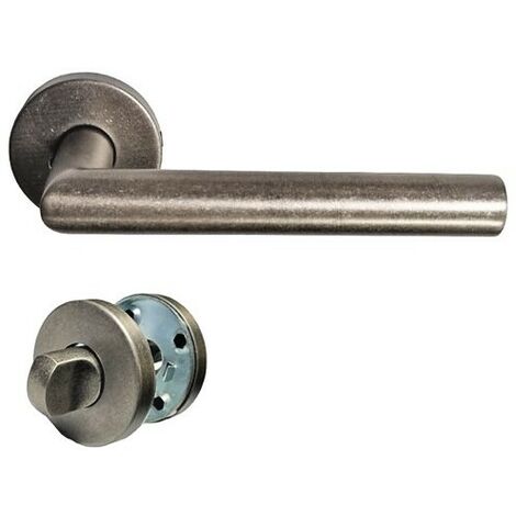 Paire de Poignées sur Rosaces "ANTIQUE ARGENT"- KLOSE besser Inox 304 SILVER  +1 Paire de rosaces  condamnation 