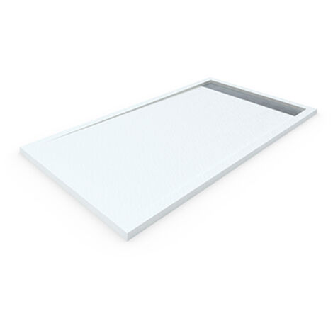 Plato de ducha resina CON MARCO. Textura pizarra antideslizante. Carga mineral. BLANCO RAL: 9003 70X110CM
