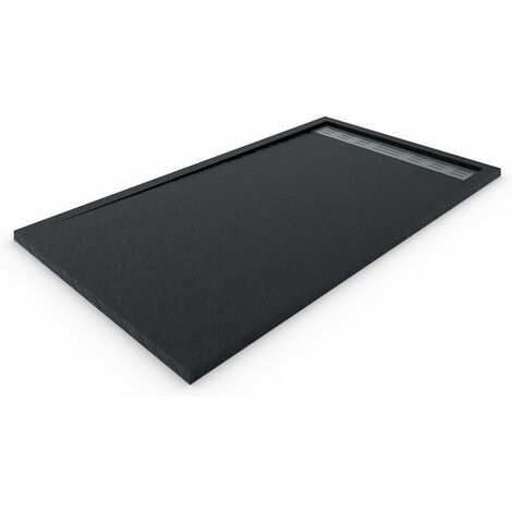 Plato de ducha de Resina con Marco ALLSTONE PREMIUM - Todas las medidas - 6 colores - Válvula y rejilla de regalo - Negro Ral. 9005 70X130 CM (1/5)