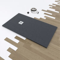 Plato de ducha de resina DELUXE extraplano 90x200 cm Gris Oscuro
