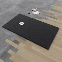Plato de ducha de resina DELUXE extraplano 70x120 cm Negro