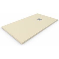 Plato de ducha de Resina Extraplano ALLSTONE - Todas las medidas - 6 colores - Válvula y rejilla de regalo - Crema Ral. 1015 70X140 CM