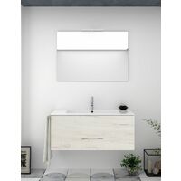 Conjunto de Baño Suspendido Florencia cajones - 8 colores distintos -14 medidas - incluye mueble, lavabo y espejo - Blanco nórdico 50 x 40 cm