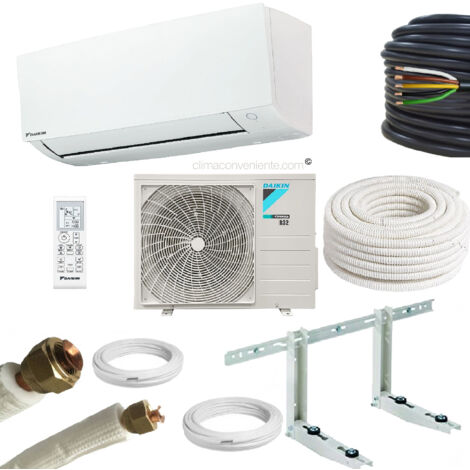 Daikin avec kit d’installation 5 mètres – Mono-split 9000 btu – 2.6 kw FTXC25D RXC25D, A++, climatiseur reversible mural split fixe - gamme professionnelle ClimaConveniente®