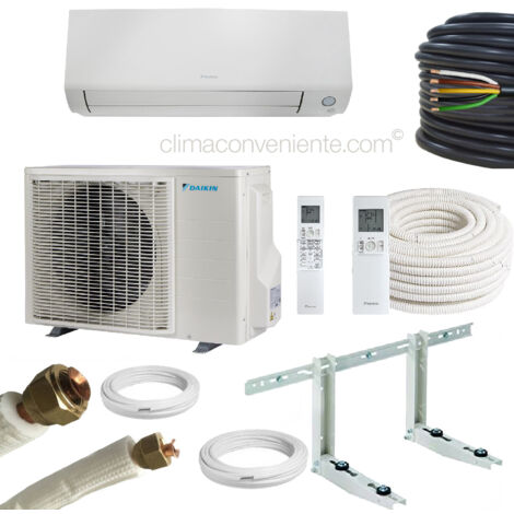 Daikin avec kit d’installation 7 mètres – Mono-split 9000 btu – 2.5 kw FTXM25A RXM25A, A+++, climatiseur reversible mural split fixe - gamme professionnelle ClimaConveniente®