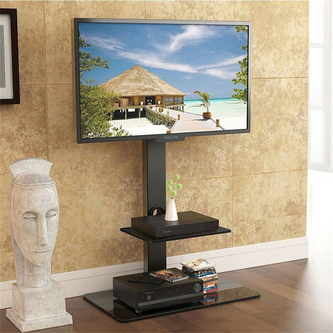 Meuble TV Pied avec Support Rotatif pour LED LCD PC Ecrans de 32-65 Pouces  Fixation