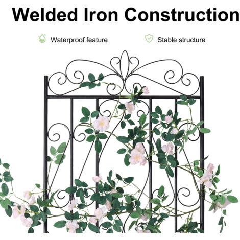 Treillis Jardin 2 Piece Treillis pour Plantes Grimpantes Metal à Planter Grille Arceaux Rosiers Grimpant Clôtures Décoratives Exterieur Tuteur Jardiniere