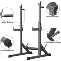 ephex Adjustable Squat Rack, Multi-Function Barbell Rack with Spotters & Dip Bars, Weight Lifting Rack, Home Gym Fitness Weight Lifting Bench Press Dipping Station
