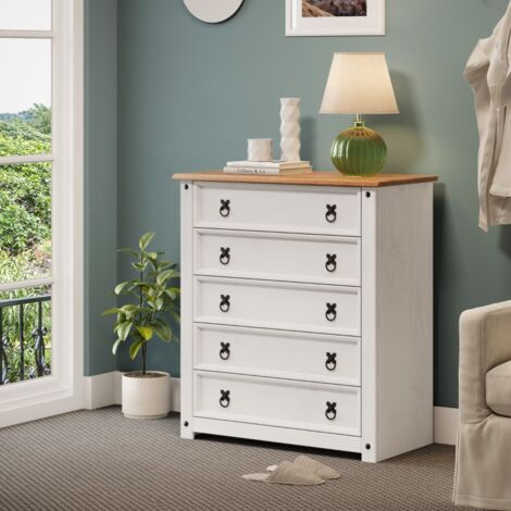 Corona White Small 5 Drawer Chest (1/2)