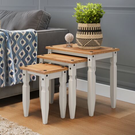 Corona White Piccolo Nest of Tables