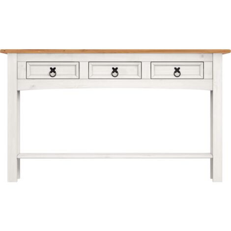 Corona White 3 Drawer Console Table